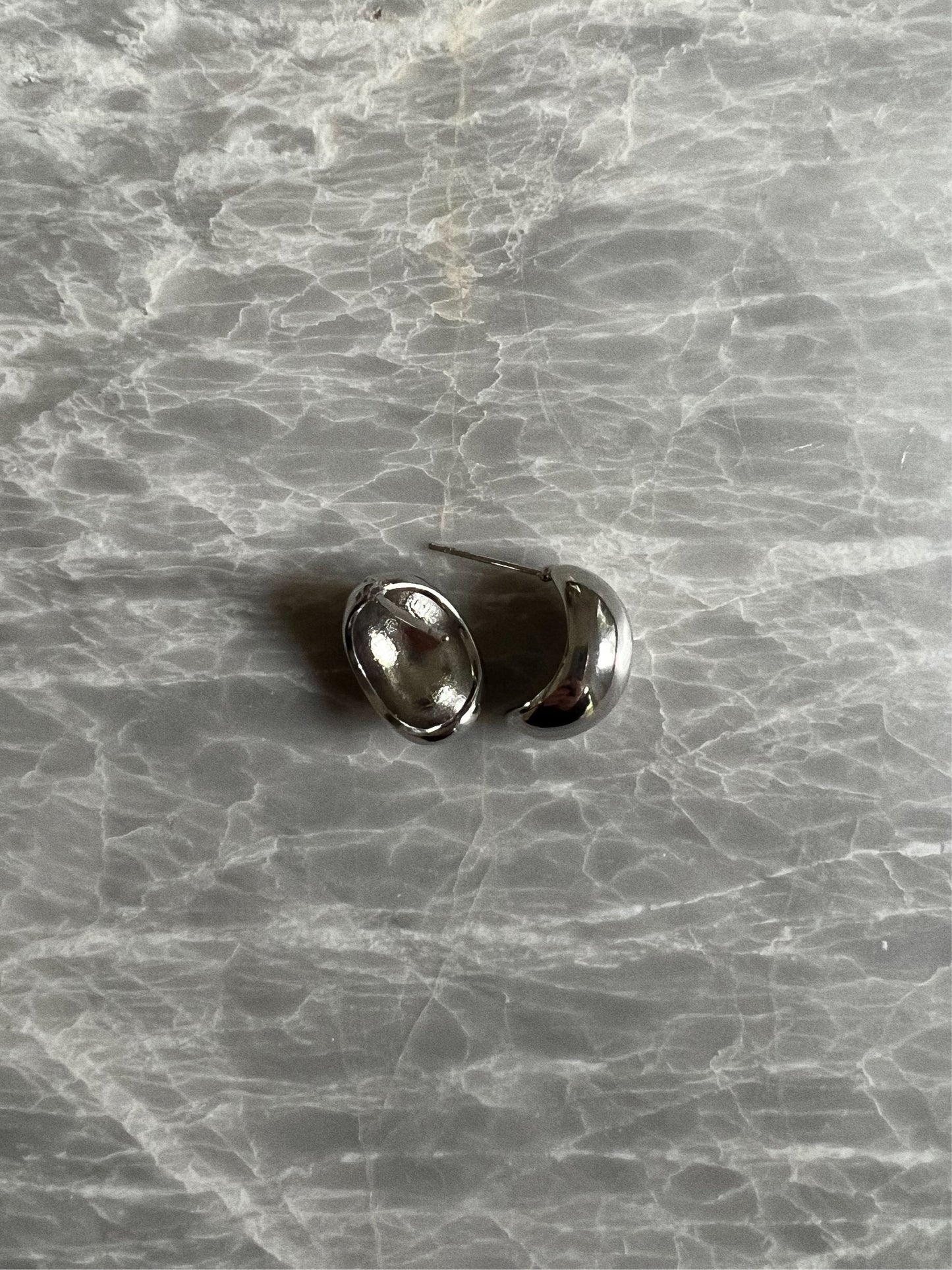 Half Moon Earrings - Silver