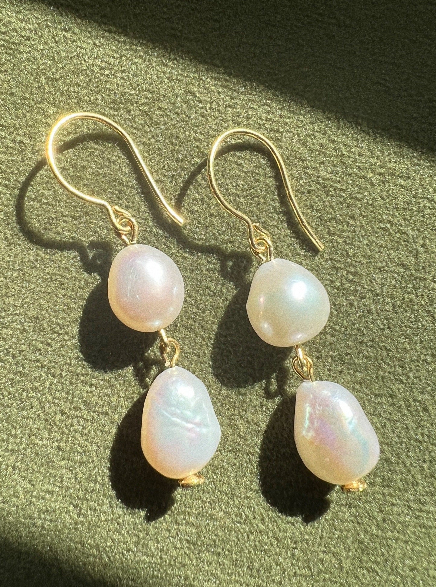 Kristina Double Pearl Earrings