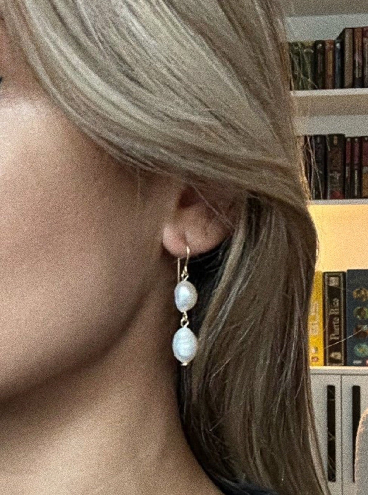 Kristina Double Pearl Earrings