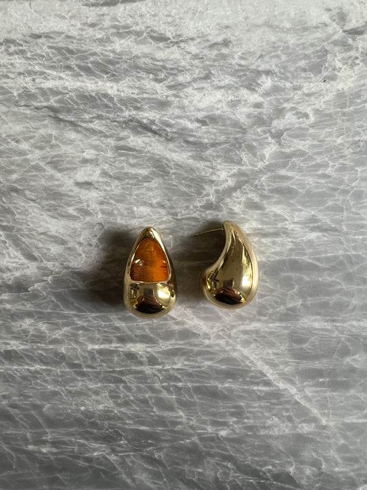 Large Tear Drop Earrings - Gold