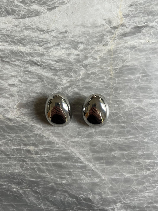 Egg Earrings - Silver