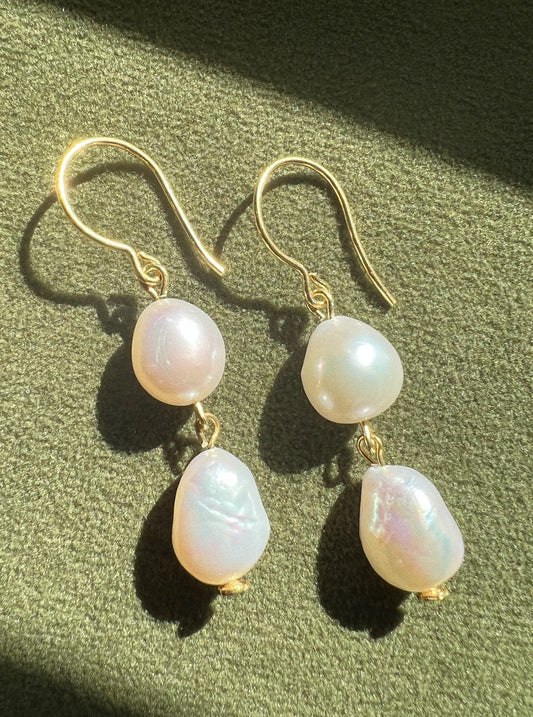 Kristina Double Pearl Earrings